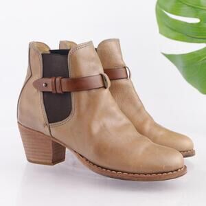 Rag & Bone Womens Durham Boots Size 7 Tan Leather Mid Block Heel Chelsea Booties